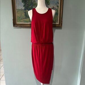 Banana Republic Red Halter Sheath Midi Dress